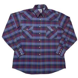 Rock Creek Ranch Vintage Plaid Pearl Snap Shirt Multicolor Men's Large 90s